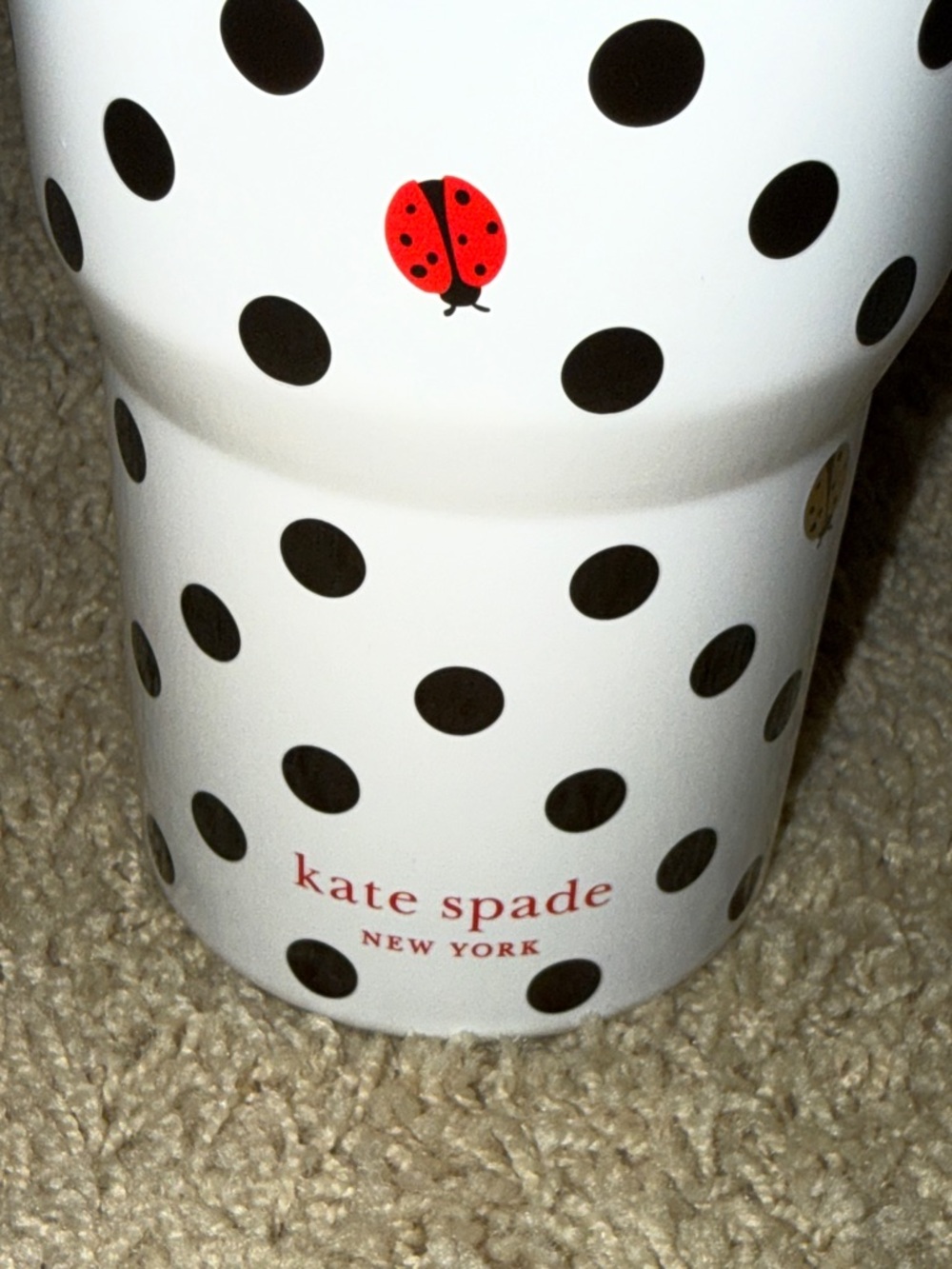 kate spade navy and light blue floral insulated tote with polka dot tumbler - Picture 7 of 13
